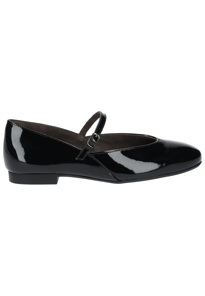 Paul Green Ballerinas Leder Schwarz Lack