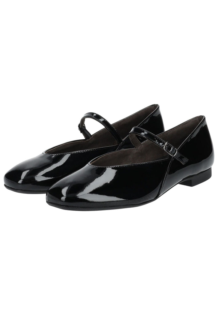 Paul Green Ballerinas Leder Schwarz Lack
