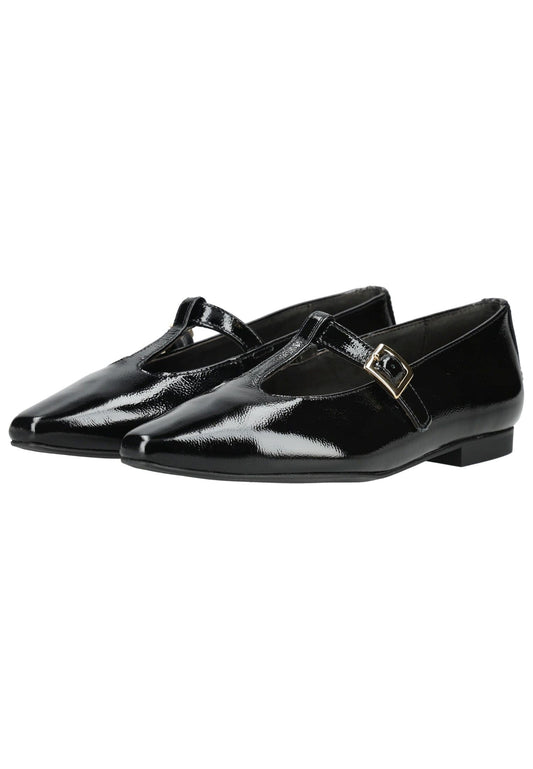Paul Green Ballerinas Leder Schwarz Lack
