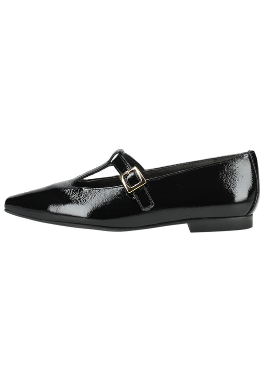 Paul Green Ballerinas Leder Schwarz Lack