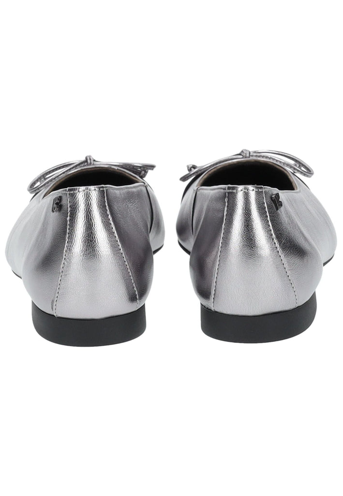 Paul Green Ballerinas Leder Silber/Schwarz