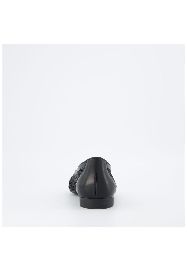 Paul Green Ballerinas Leder/Textil Schwarz