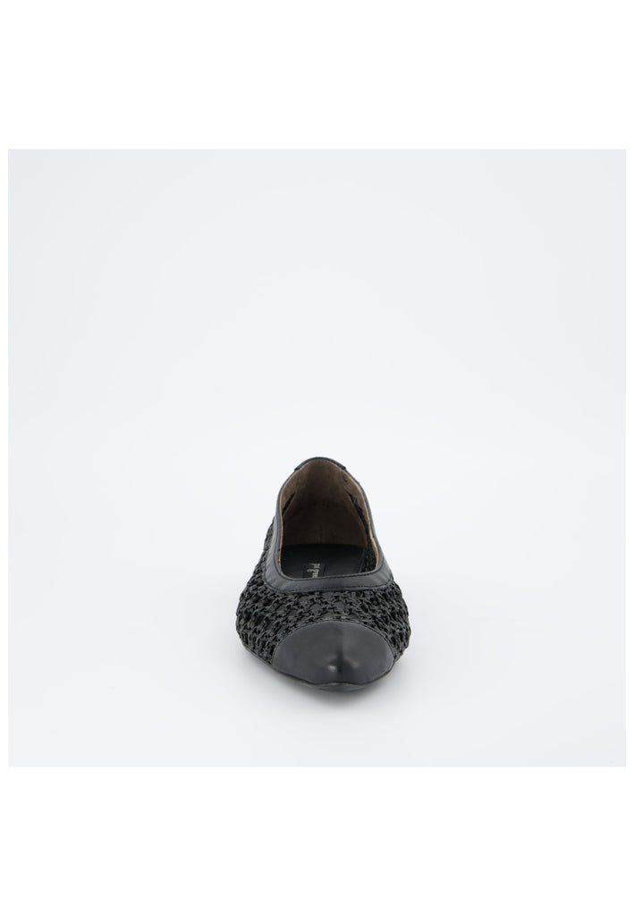 Paul Green Ballerinas Leder/Textil Schwarz