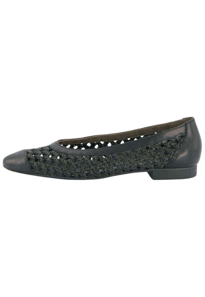 Paul Green Ballerinas Leder/Textil Schwarz