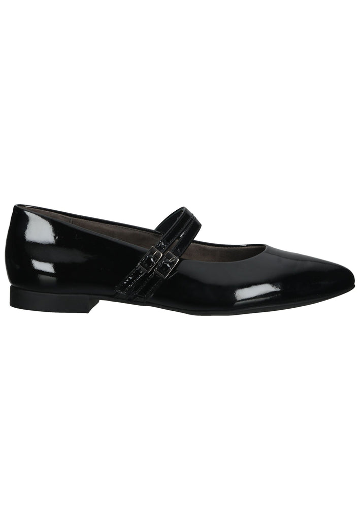 Paul Green Ballerinas Leder/Textil Schwarz Lack