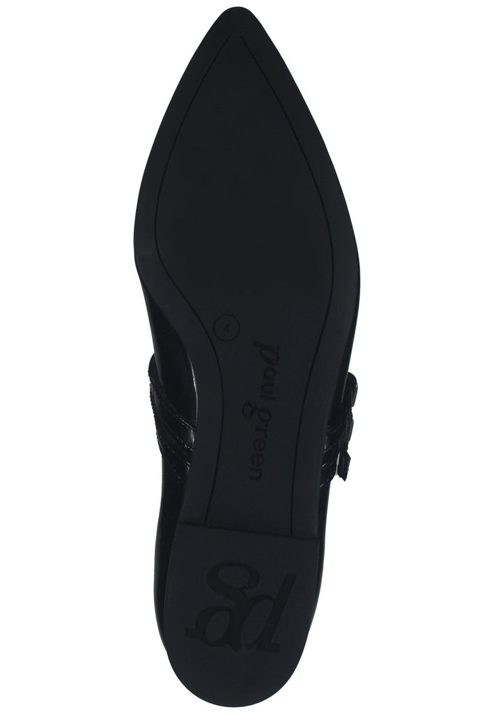 Paul Green Ballerinas Leder/Textil Schwarz Lack