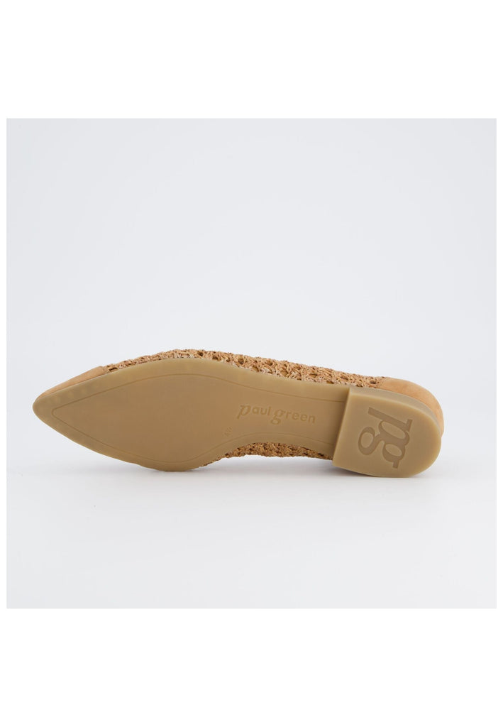Paul Green Ballerinas Nubukleder/Textil Braun