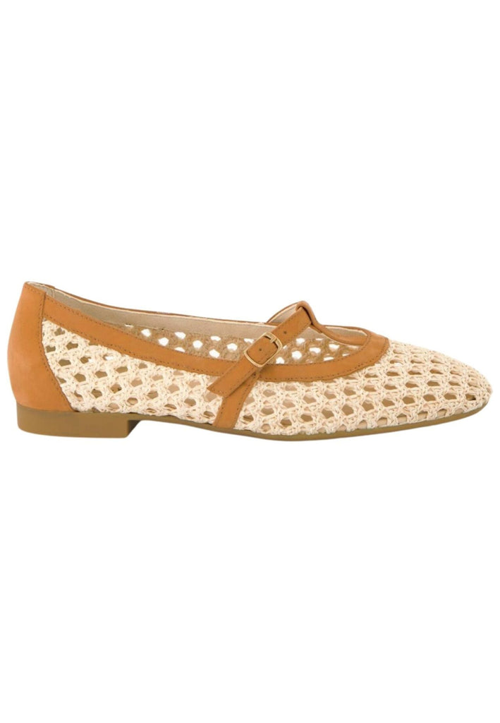 Paul Green Ballerinas Nubukleder/Textil Natur