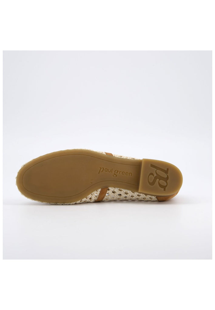 Paul Green Ballerinas Nubukleder/Textil Natur