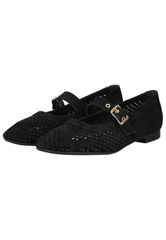 Paul Green Ballerinas Veloursleder Black