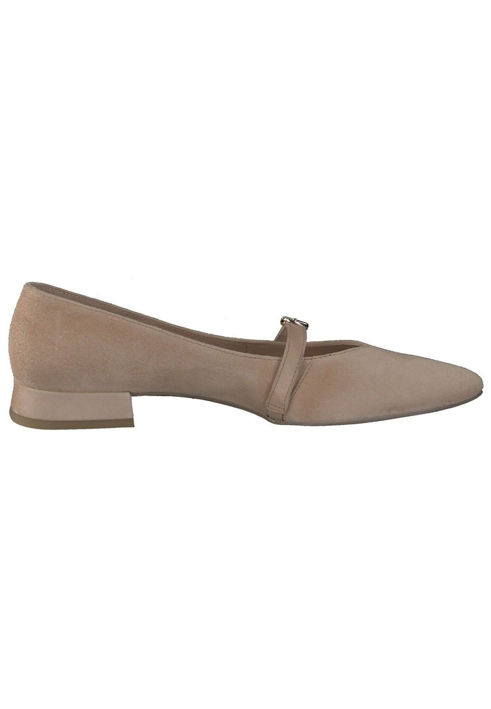 Paul Green Ballerinas Veloursleder Hellbraun