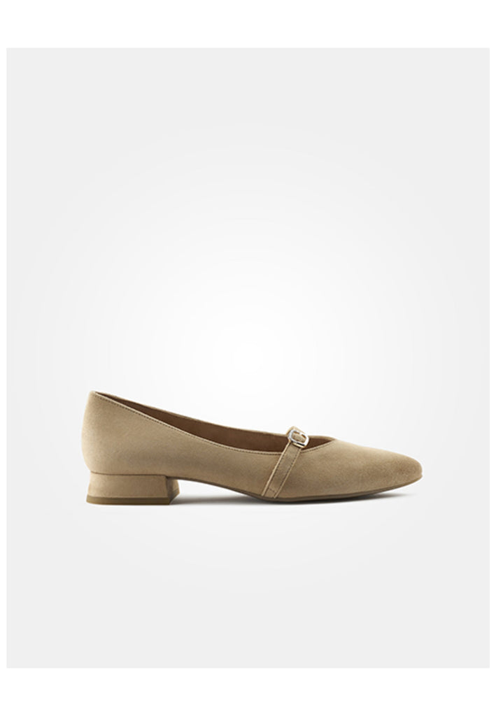 Paul Green Ballerinas Veloursleder Hellbraun