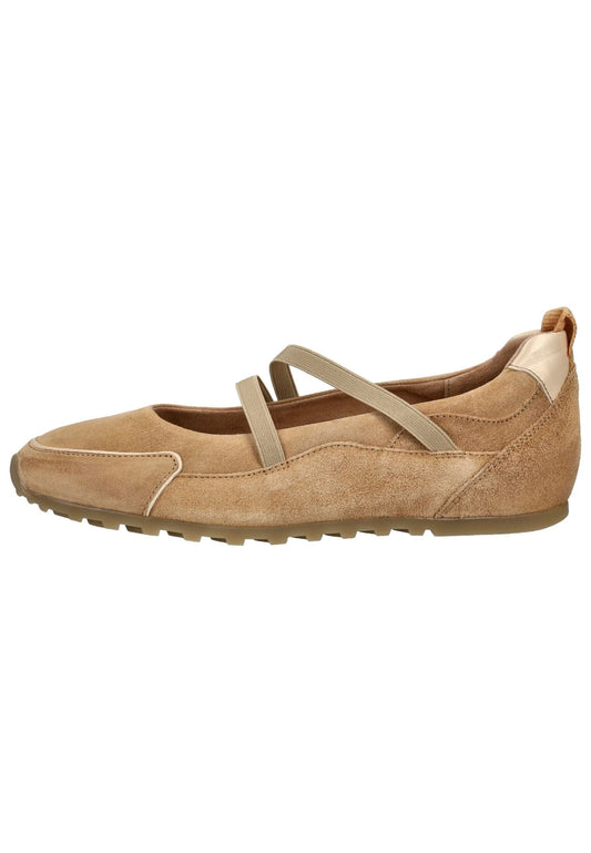 Paul Green Ballerinas Veloursleder Hellbraun