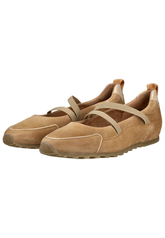 Paul Green Ballerinas Veloursleder Hellbraun