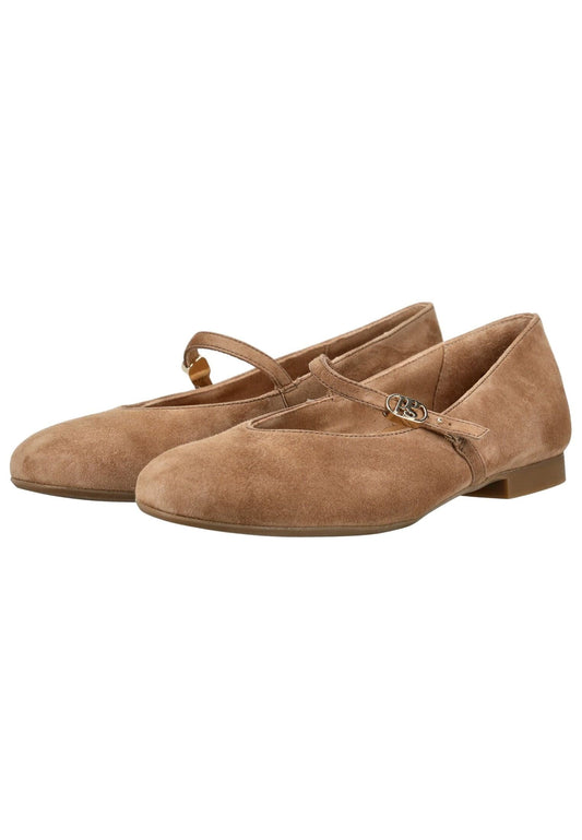 Paul Green Ballerinas Veloursleder Nut