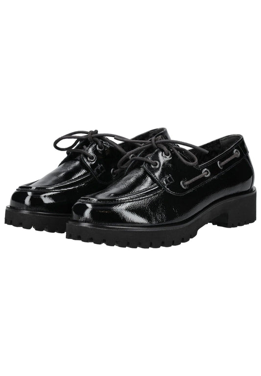 Paul Green Halbschuhe Leder Schwarz Lack Warmfutter