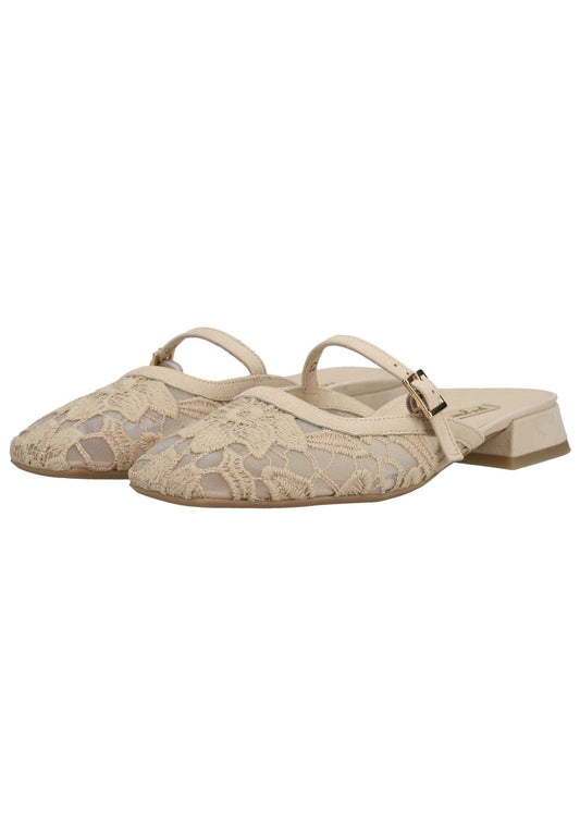 Paul Green Pantoletten Leder/Textil Beige