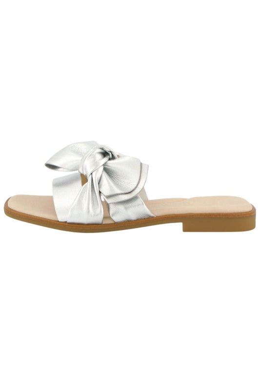 Paul Green Pantoletten Lederimitat Metallic Silver