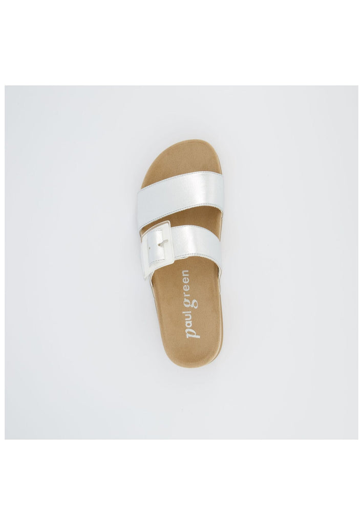 Paul Green Pantoletten Lederimitat Metallic Silver