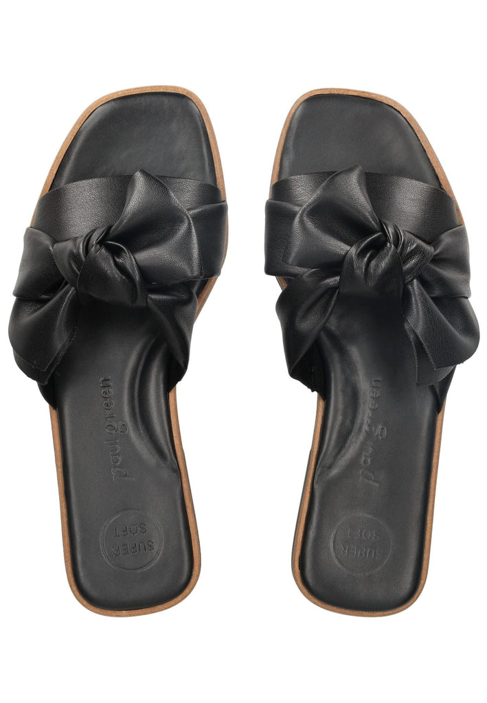 Paul Green Pantoletten Lederimitat Schwarz