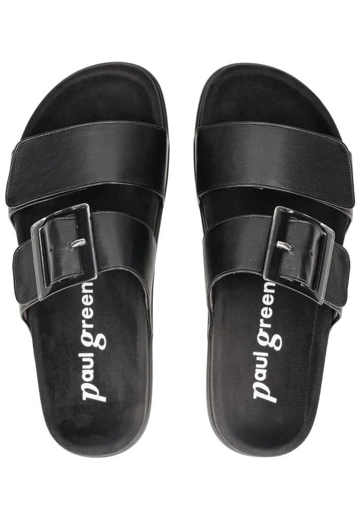 Paul Green Pantoletten Lederimitat Schwarz