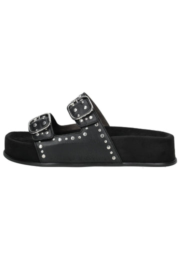 Pantoletten Paul Green Pantoletten Lederimitat Schwarz/Silber
