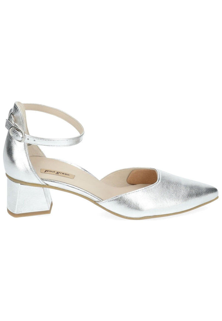 Paul Green Pumps Leder Metallic Silver