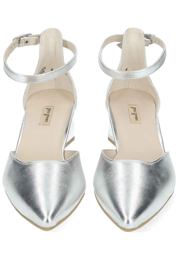Paul Green Pumps Leder Metallic Silver