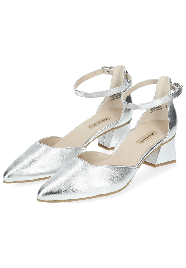Paul Green Pumps Leder Metallic Silver