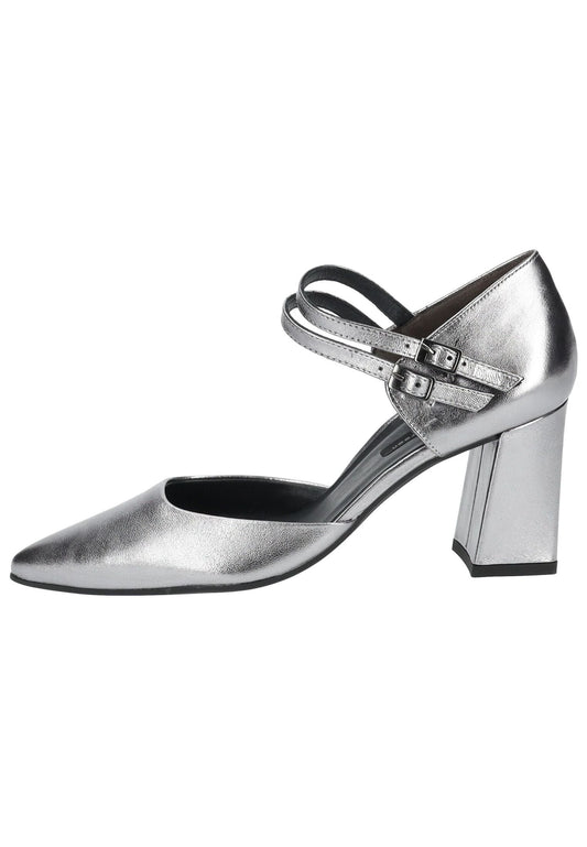 Paul Green Pumps Leder Metallic Silver
