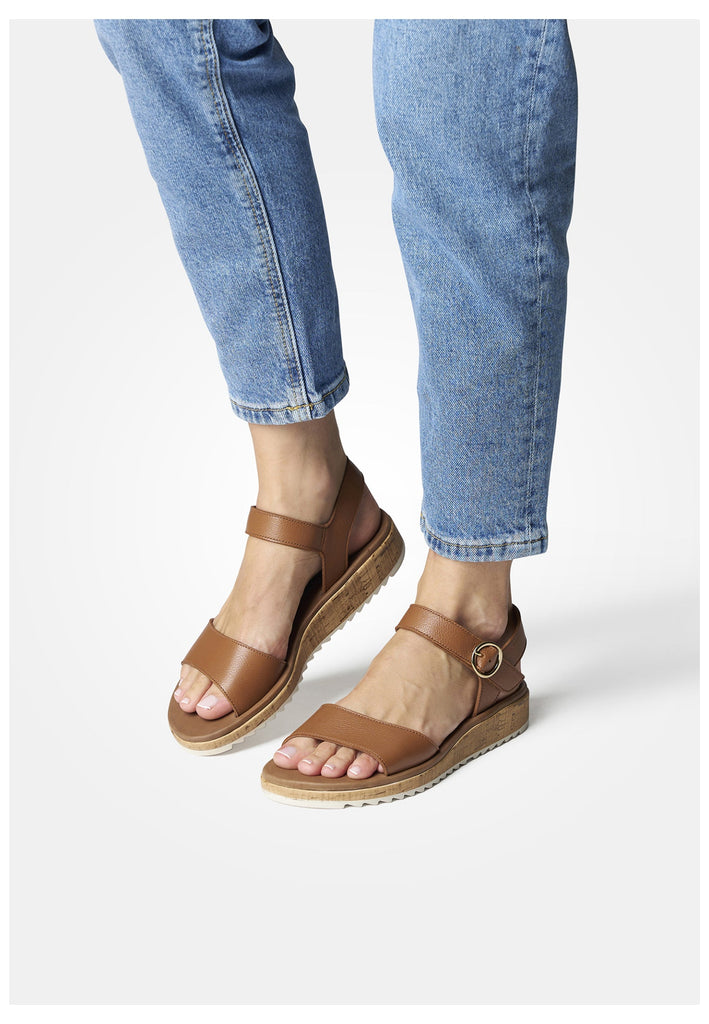 Paul Green Sandalen Glattleder Cognac