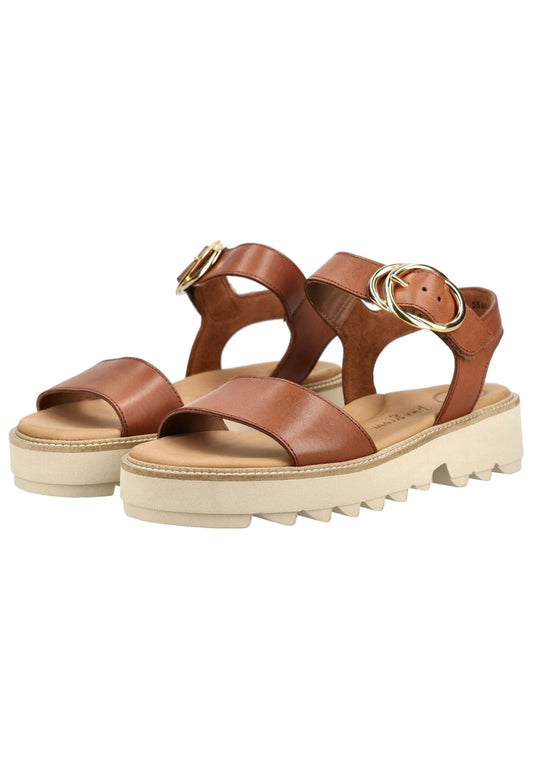 Paul Green Sandalen Glattleder Cognac