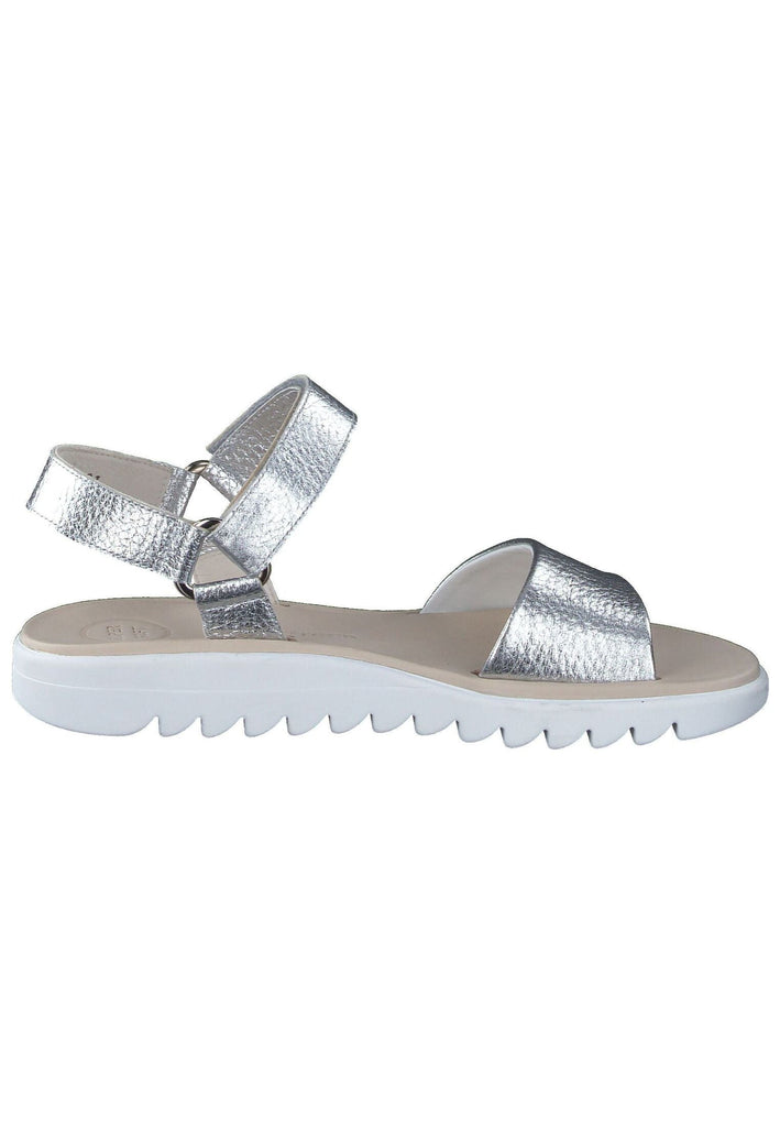 Paul Green Sandalen Leder Metallic Silver