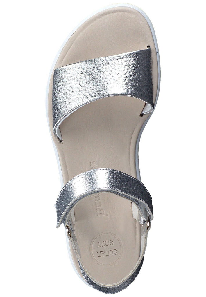 Paul Green Sandalen Leder Metallic Silver