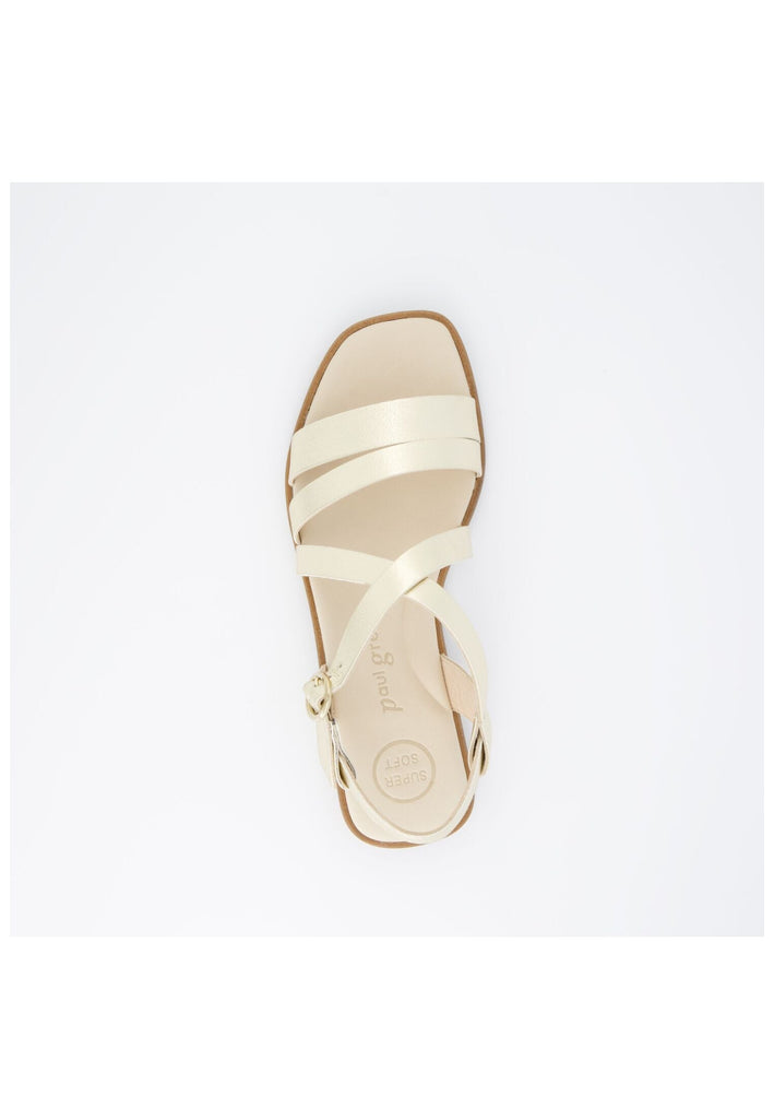 Paul Green Sandalen Leder Platin