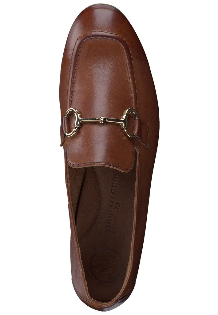 Paul Green Slipper Glattleder Cognac