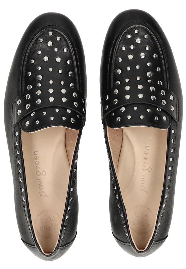 Paul Green Slipper Glattleder Schwarz/Silber