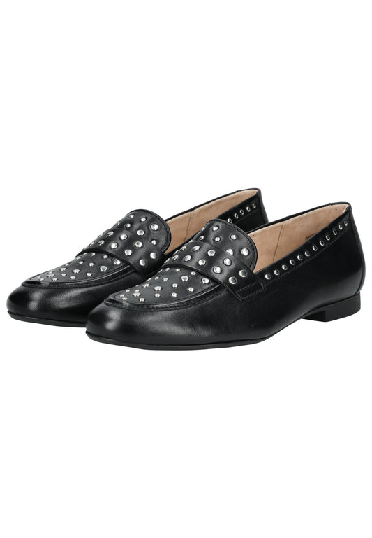 Paul Green Slipper Glattleder Schwarz/Silber