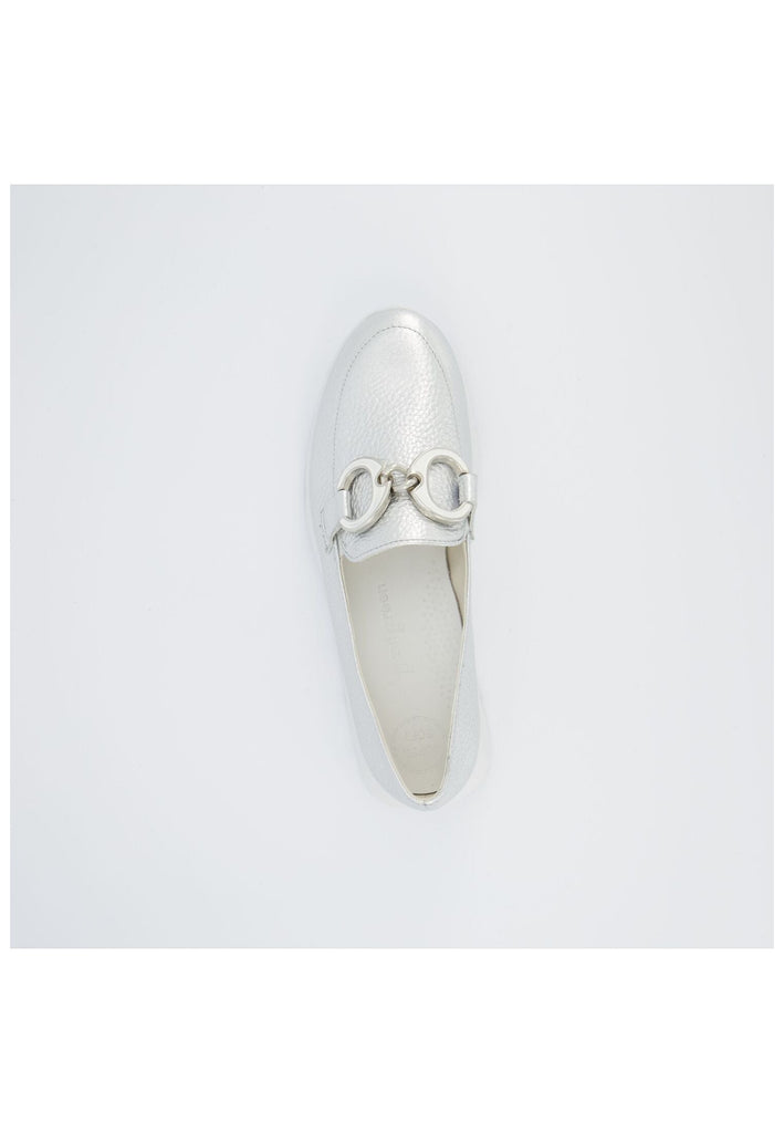 Paul Green Slipper Leder Metallic Silver