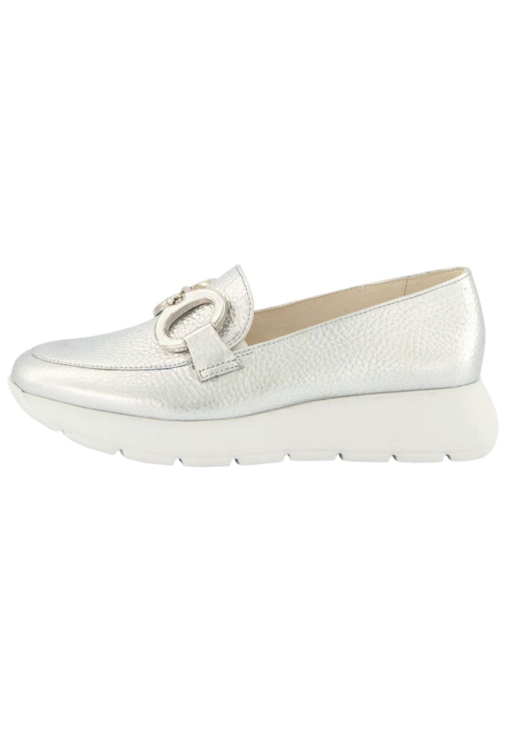 Paul Green Slipper Leder Metallic Silver