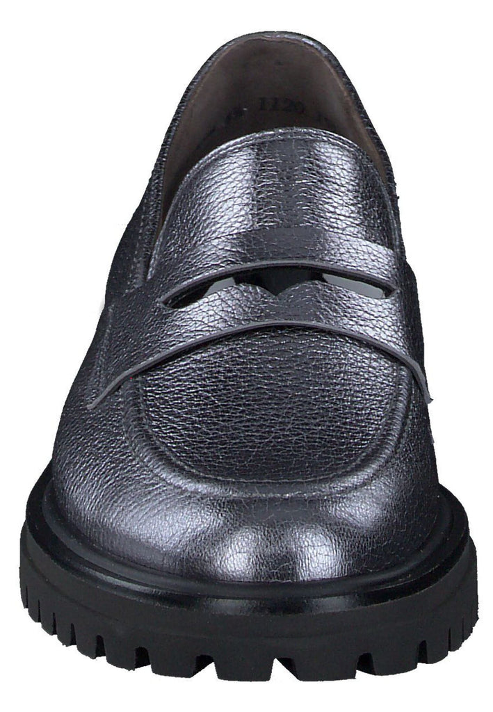 Paul Green Slipper Leder Metallic Silver