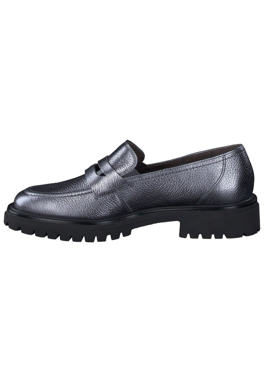 Paul Green Slipper Leder Metallic Silver