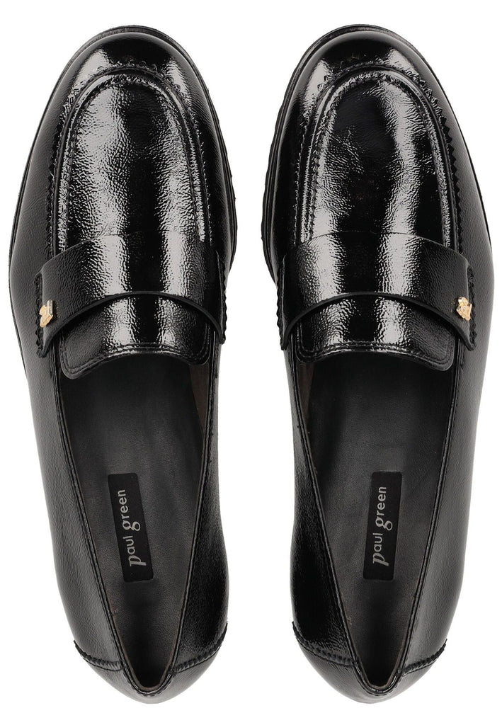 Paul Green Slipper Leder Schwarz Lack