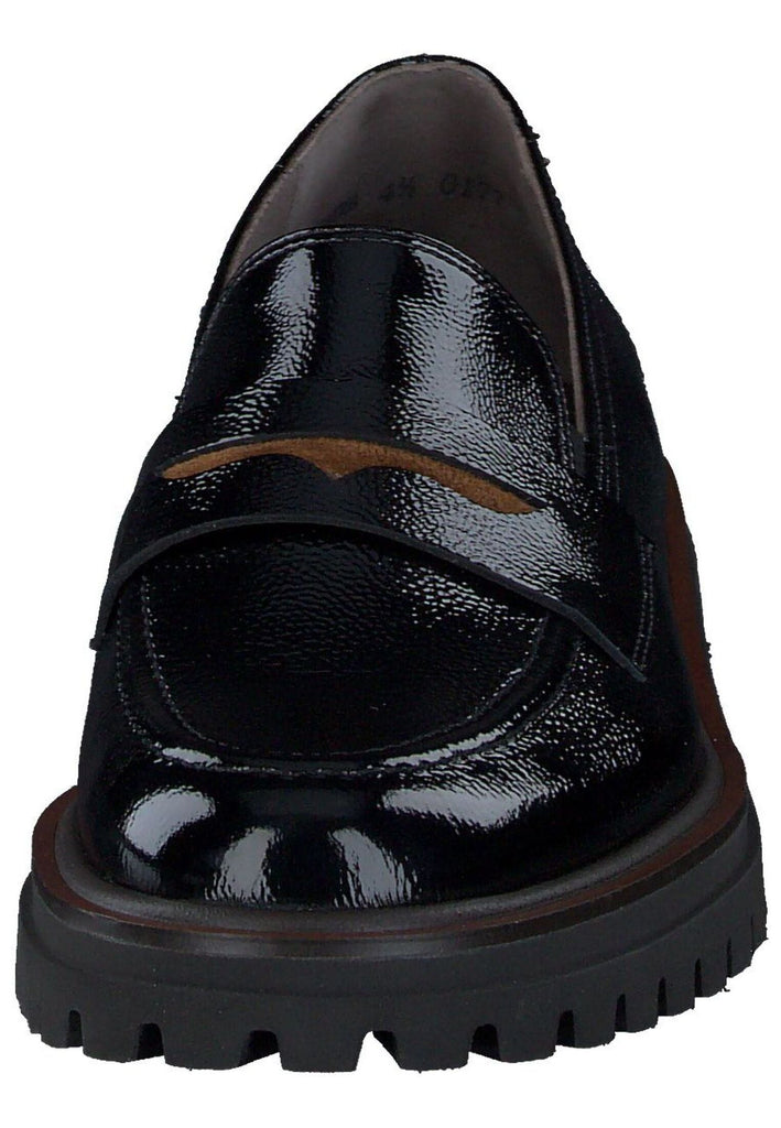 Paul Green Slipper Leder Schwarz Lack