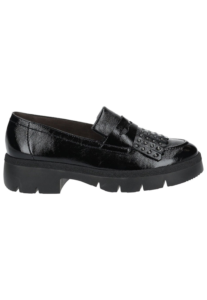 Paul Green Slipper Leder Schwarz Lack