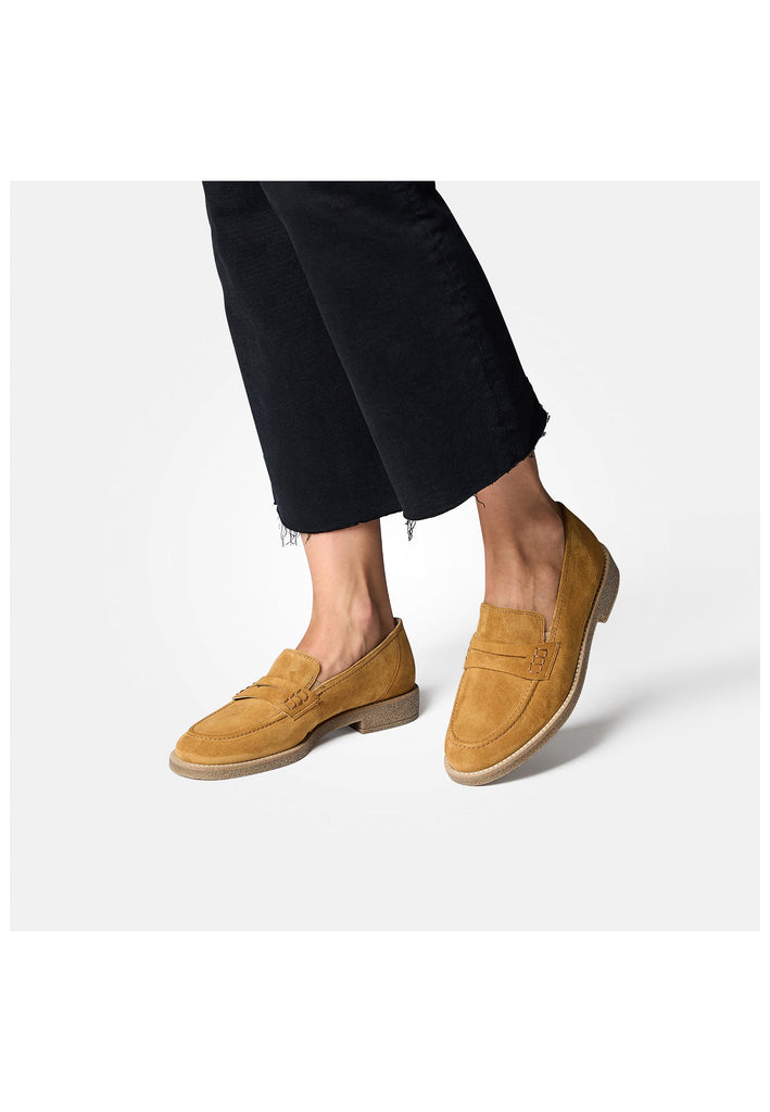 Paul Green Slipper Veloursleder Camel