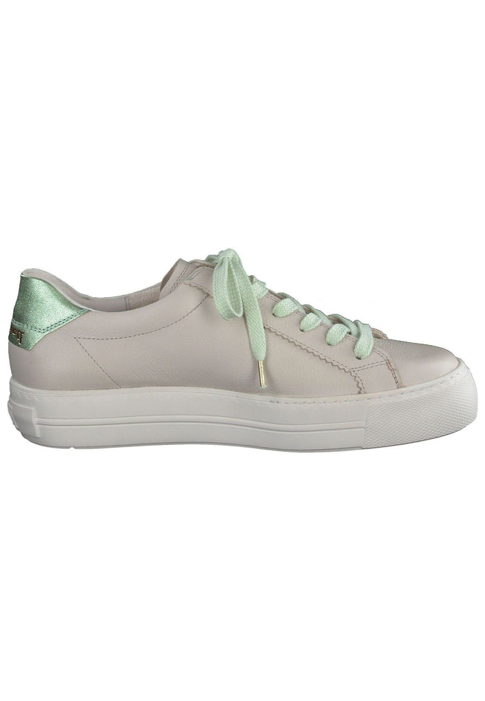 Paul Green Sneaker Glattleder Beige/Grün