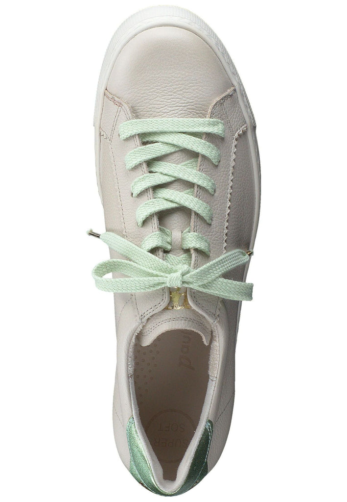 Paul Green Sneaker Glattleder Beige/Grün