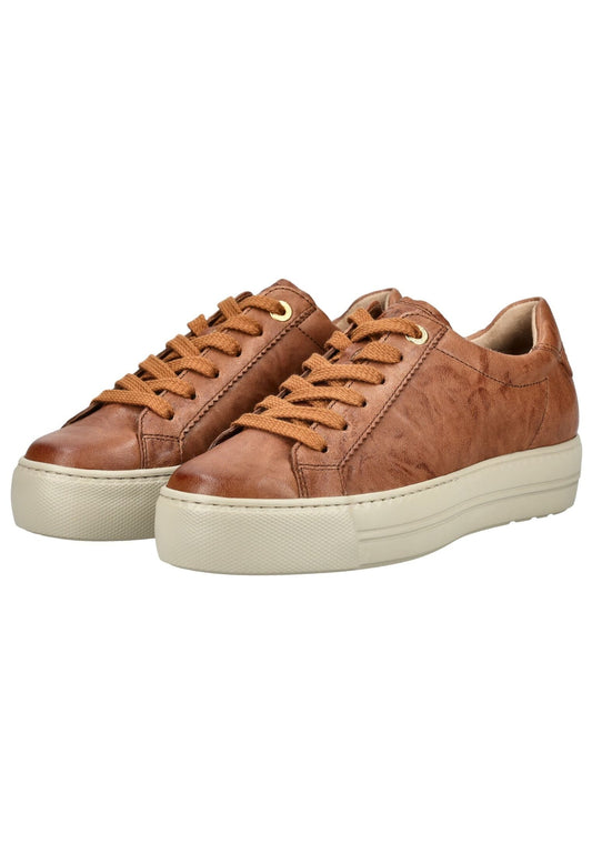 Paul Green Sneaker Glattleder Cognac