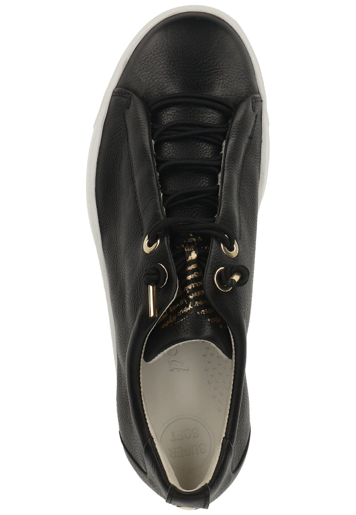 Paul Green Sneaker Glattleder Schwarz/Gold
